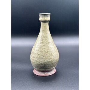 Vintage 1968 Artist Signed Studio Pottery Taper Candle Holder 7"